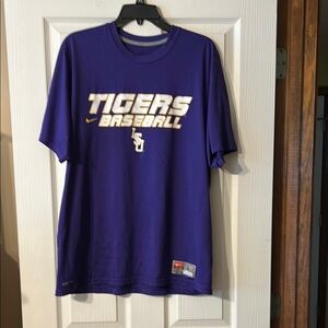 Nike Dri FitPurple LSU Tigers Baseball T-Shirt Size L